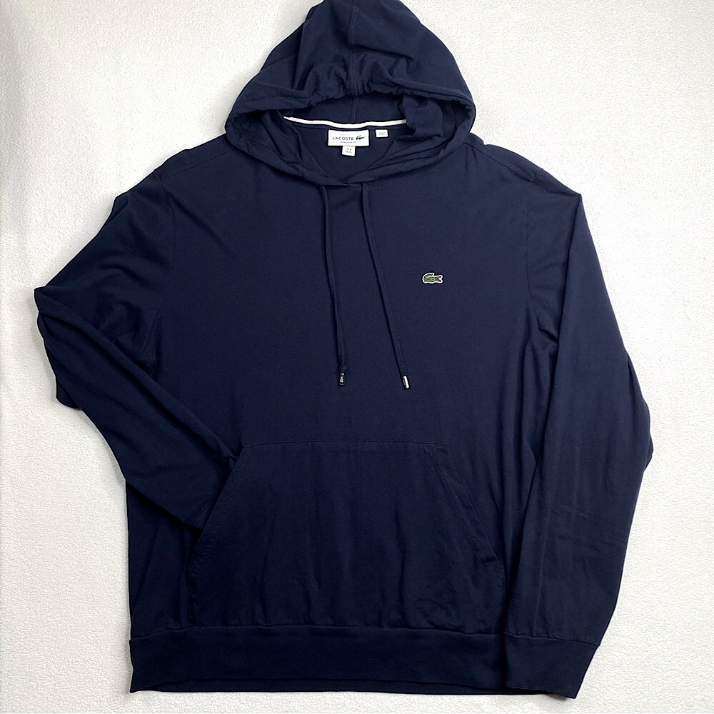 Lacoste Men's Long Sleeve Hooded Jersey Cotton Pullover T-Shirt Size (US•XL) FR6 - Picture 5 of 15